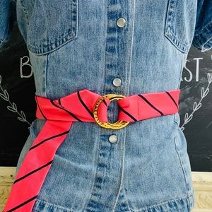 Lauren Ralph Lauren Preppy Navy & Pink Belt NWOT